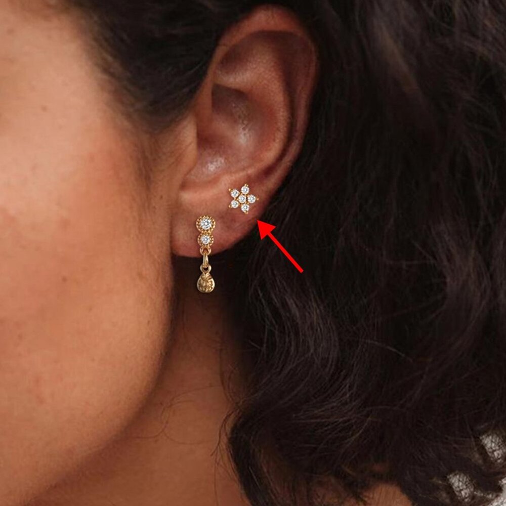 21142 925 Sterling Silver Tiny Flower Stud Earrings | Minimalist Studs